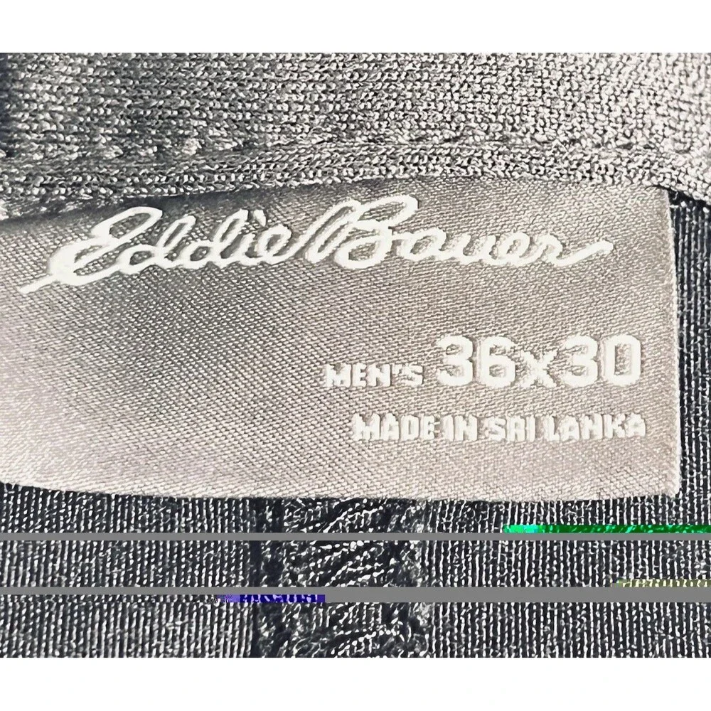 Eddie Bauer Men's Tech Chino Pant Lightweight Water-Resistant Stretch Black 35”